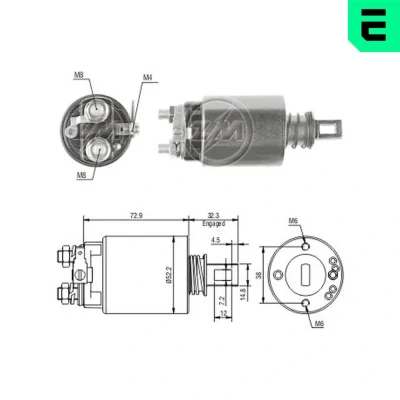 Kuva Magneettikytkin, käynnistin NISSAN PICK UP, URVAN Buss, Skåp OE 23343 61504, G7001, T3470