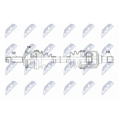 Kuva NTY NPW KA 414 Vetoakseli Etuakseli, vasen 673mm KIA: Carens III (UN) 2.0 CRDi 135, 1.6 CVVT, 115, 140 2006