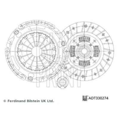 Kuva BLUE PRINT ADT330274 Kytkinpaketti kolmiosainen synteettinen rasva irroitinlaakerilla 212 TOYOTA: Auris Hatchback, Corolla X Sedan