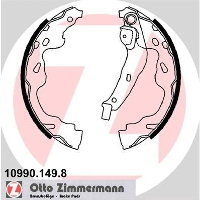 Kuva ZIMMERMANN 10990.149.8 Jarrukengät 200 32 Vivulla, Valokuva vastaa toimituslaajuutta TOYOTA: Yaris I Hatchback, Aygo, SUZUKI: SWIFT 3, CITROËN: C1