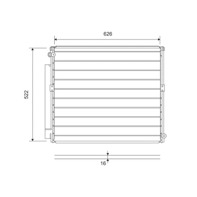 Kuva VALEO 814203 Ilmastoinnin Lauhdutin Vedenerottimella Alumiini 522 R 134a TOYOTA: Land Cruiser Prado 120