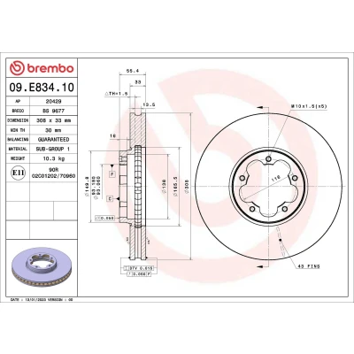 Kuva Jarrulevy BREMBO 09.E834.10