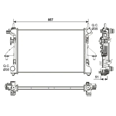 Kuva NRF 54203 Jäähdytin Alumiini 778 376 27 Jäähdytysrivat juotetut FIAT: Ducato III Flatbed Kuorma auto / Alusta, Van, PEUGEOT: Boxer Bussi