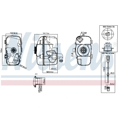 Kuva NISSENS 996177 Paisuntasäiliö 1 kannella, Anturilla VOLVO: V70 2, S80 I, I