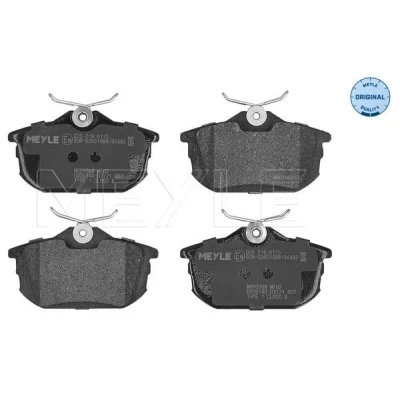 Kuva MEYLE 025 218 6115 Jarrupalat ORIGINAL Quality Taka akseli Kulumisenilmaisemelle Huudonvaimennuspellillä VOLVO: V40 Farmari, S40 I, MITSUBISHI: COLT 6