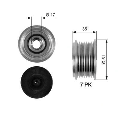 Kuva GATES OAP7095 Laturin Vapaakytkin 35 BOOST DN CVT Belt VOLKSWAGEN: Touareg I