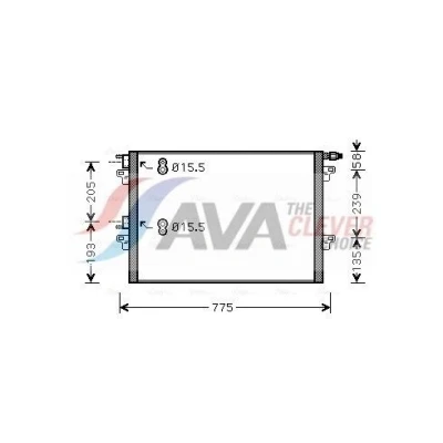 Kuva PRASCO RTA5382 Ilmastoinnin Lauhdutin 15,5 Alumiini 678