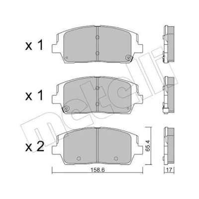 Kuva METELLI 22 1244 0 Jarrupalat akustisella kulumavaroittimella KIA: SORENTO 3
