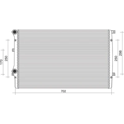 Kuva MAGNETI MARELLI 350213852000 Jäähdytin 650mm 414mm 23mm Jäähdytysrivat mekaan. kiinnitetyt VOLKSWAGEN: Golf 5, Plus / Crossgolf