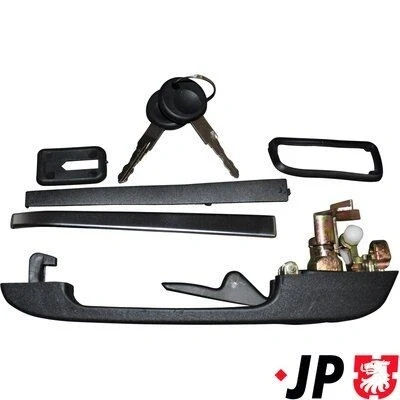 Kuva JP GROUP 1187100480 Ovenkahva Eteen, oikea Sulkusylinterillä, Avaimella Musta VOLKSWAGEN: GOLF 2, Caddy 1 Pickup, Polo II Hatchback