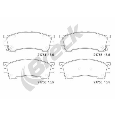 Kuva BRECK 21755 00 701 10 Jarrupalat akustisella kulumavaroittimella Tarvikkeilla MAZDA: 626 V Hatchback, Sedan, 323 F 6, FORD USA: PROBE 1
