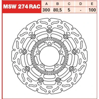 Kuva TRW MSW274RAC Jarrulevyt 300 5 lovella