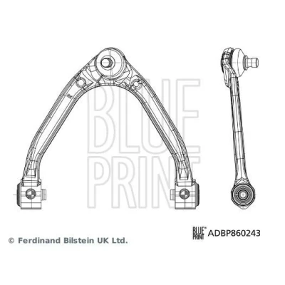 Kuva BLUE PRINT ADBP860243 Alatukivarsi kumilaakereilla Alapallo /pallonivelellä Yläpuolella, Etuakseli, oikea Poikittaistukivarsi Teräslevy 16mm