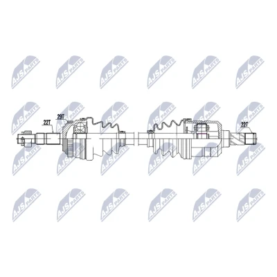 Kuva NTY NPW PL 163 Vetoakseli Etuakseli, oikea 925mm Käsivaihteisto, Automaattivaihteisto, Puoliautom. OPEL: Corsa C Hatchback