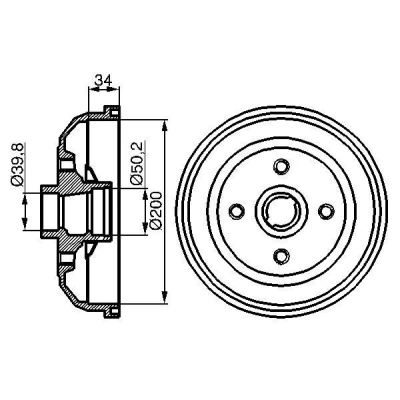 Kuva BOSCH 0 986 477 056 Jarrurumpu ilman ABS sensorirengasta 228 Taka akseli OPEL: Corsa B Hatchback