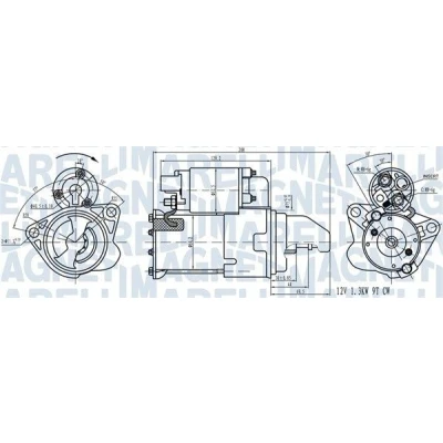 Kuva MAGNETI MARELLI 063721543010 Starttimoottori 12 1,2 9 OPEL: Insignia A Sports Tourer, Hatchback, SAAB: 3 Farmari, Sedan