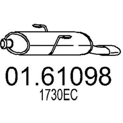 Kuva MTS 01.61098 Takaäänenvaimennin 740 PEUGEOT: 206+ Hatchback