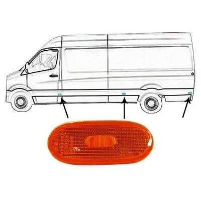 Kuva Van WEZEL 5862915 Vilkku Keltainen Molemminpuolin Soikea MERCEDES BENZ: Sprinter 3.5 T Bussi, Van, 5