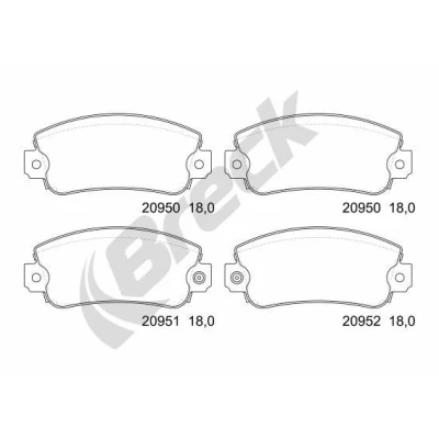 Kuva BRECK 20950 00 702 10 Jarrupalat Kulumisenilmaisemelle FIAT: Barchetta, Uno Hatchback, Punto I ALFA ROMEO: 145, ABARTH: Ritmo