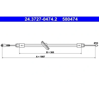 Kuva ATE 24.3727 0474.2 Käsijarruvaijeri 1867 MERCEDES BENZ: Sprinter 3 T Bussi, Van, 3.5 Van