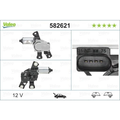 Kuva VALEO 582621 Tuulilasin Pyyhkimen Moottori 12 Takana Oikean /vasemmanpuolinen ohjaus VOLKSWAGEN: Polo V Hatchback