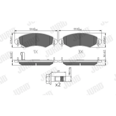 Kuva JURID 573378J Jarrupalat akustisella kulumavaroittimella SUZUKI: Wagon R+ II Hatchback, IGNIS 2