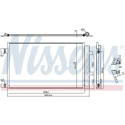 Kuva NISSENS 941284 Ilmastoinnin Lauhdutin Vedenerottimella Alumiini 628 R 134a NISSAN: Qashqai 2