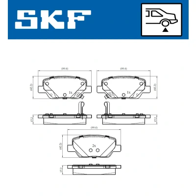 Kuva SKF VKBP 90303 A Jarrupalat akustisella kulumavaroittimella