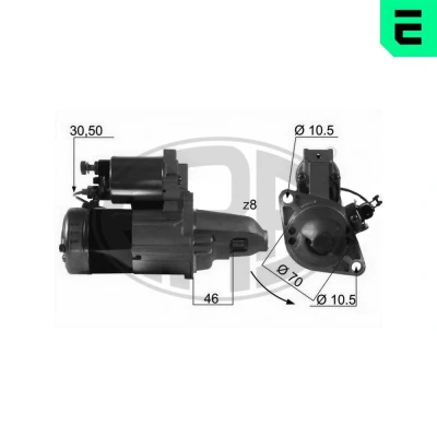 Kuva ERA 220088A Starttimoottori 12V 1,2kW 8 70mm NISSAN: SUNNY 3