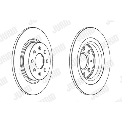 Kuva JURID 562305JC Jarrulevyt 264 10 4 100 täysi pinnoitettu Ruuveilla OPEL: Corsa E Hatchback, FIAT: Grande Punto Evo Hatchback
