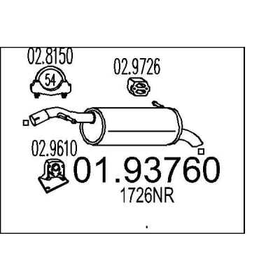 Kuva MTS 01.93760 Takaäänenvaimennin 950 CITROËN: C3 I Hatchback