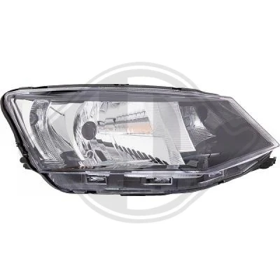 Kuva DIEDERICHS 7807980 Ajovaloumpio Oikea H4 Valokorkeussäätimen moottorilla SKODA: Fabia III Hatchback, Farmari