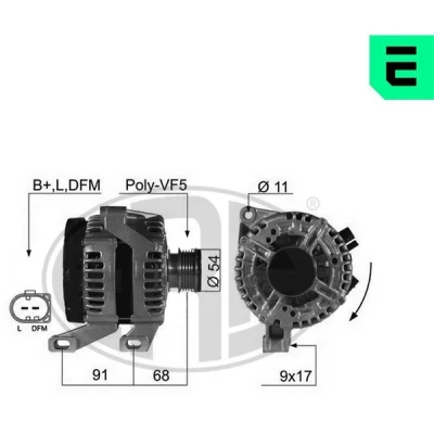 Kuva ERA 210424A Laturi 14V 150A VOLVO: V70 3, V50, S40 II, FORD: MONDEO 4 Turnier, 4, S Max Mk1