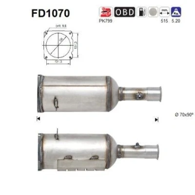 Kuva AS FD1070 Hiukkassuodatin Euro 5 Kordieriitti CITROËN: C4 I Hatchback