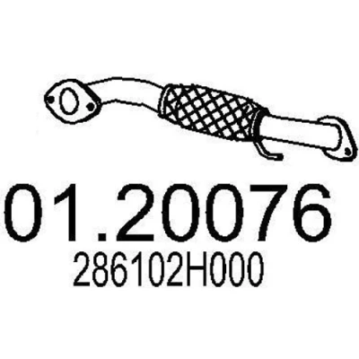 Kuva MTS 01.20076 Pakoputki 380 Edessä keskiäänenvaimentajalle HYUNDAI: i30 I Hatchback