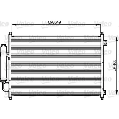 Kuva VALEO 814231 Ilmastoinnin Lauhdutin Vedenerottimella 15mm 10mm Alumiini 409mm R134a