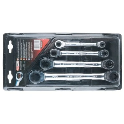 Kuva KS TOOLS 503.4364 Räikkälenkkiavainsarja, kaksipäinen 72 E24, E6 Kromi vanadium teräs