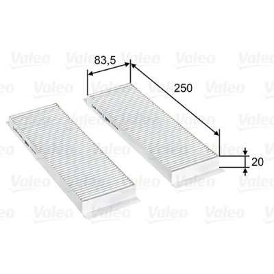 Kuva VALEO 715748 Raitisilmasuodatin Hiukkassuodatin 250, 250 CLIMFILTER COMFORT HYUNDAI: i20 I Hatchback