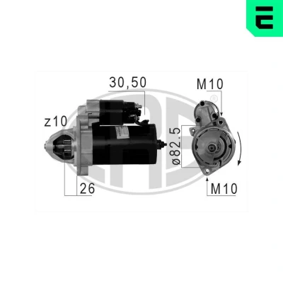 Kuva ERA 220029A Starttimoottori 12 2,2 10 MERCEDES BENZ: E sarja Sedan, C T modell, W124 Sedan