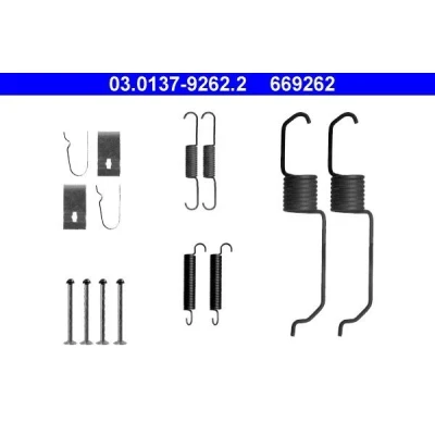 Kuva ATE 03.0137 9262.2 Tarvikesarja Jarrukengät FORD: Maverick SUV, MAZDA: 626 V Hatchback