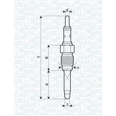 Kuva MAGNETI MARELLI 062900084304 Hehkutulppa 12V 10A M12X1,25