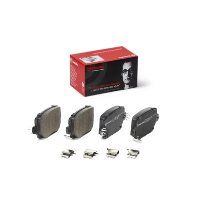 Kuva BREMBO P 09 030 Jarrupalat akustisella kulumavaroittimella Huudonvaimennuspellillä Tarvikkeilla TESLA: Model 3