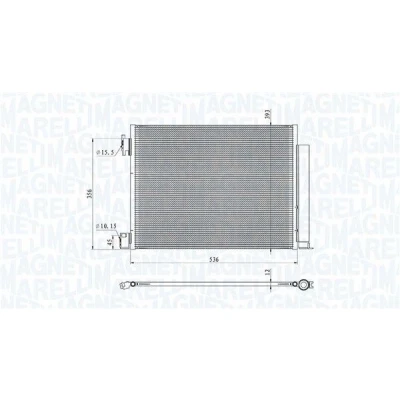Kuva MAGNETI MARELLI 350203101500 Ilmastoinnin Lauhdutin Vedenerottimella 524x400x12 400 524 12