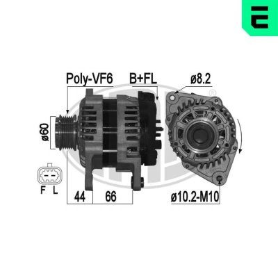 Kuva ERA 209388A Laturi 14V 100A OPEL: Meriva B