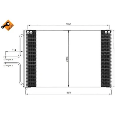 Kuva NRF EASY FIT 35533 Ilmastoinnin Lauhdutin Tiivisterenkaalla 11,4 8,5 Alumiini 570