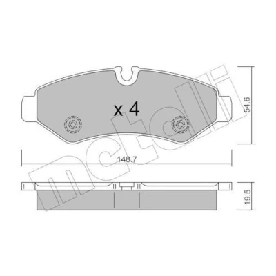 Kuva METELLI 22 1275 0 Jarrupalat Kulumisenilmaisemelle MERCEDES BENZ: Sprinter 3.5 t Van, Tourer