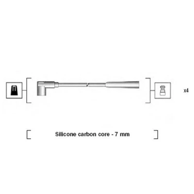 Kuva MAGNETI MARELLI 941085180570 Sytytysjohto LANCIA: DELTA 2, CITROËN: ZX Hatchback, PEUGEOT: 406 Sedan