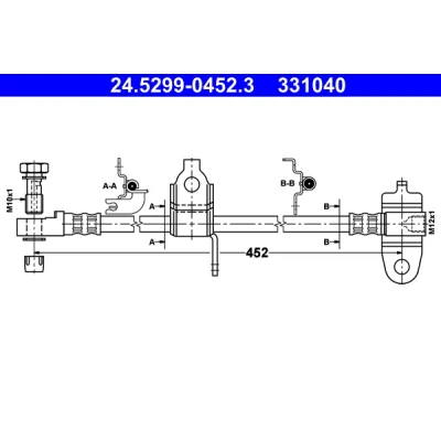 Kuva ATE 24.5299 0452.3 Jarruletku 452 M12x1 FORD: Transit Mk5 Bussi