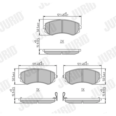 Kuva JURID 572541J Jarrupalat akustisella kulumavaroittimella Ilman tarvikkeita NISSAN: ALMERA 1, 1 Hatchback, Patrol GR 5 SUV