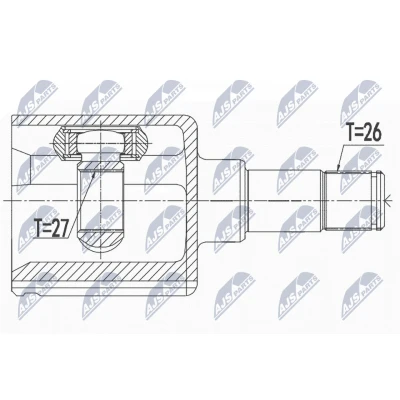 Kuva Nivelsarja, vetoakseli, Vaihteiston puoli, Etuakseli, vasen Ford Kuga I, van I OE 1534272, 1594946, 1595118
